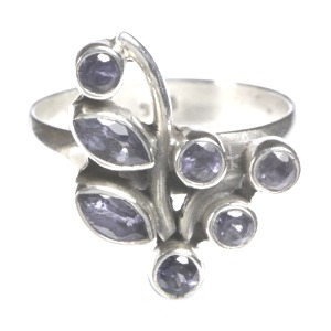 Iolite Sprig Design Ring (Size N-O)
