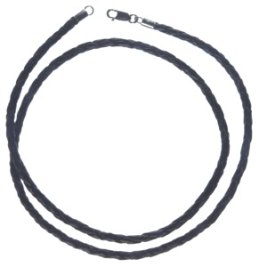 Woven Leather Necklace for Silver Core Beads