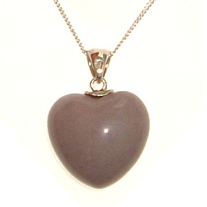 Mookaite Heart Pendant - Pale Plum