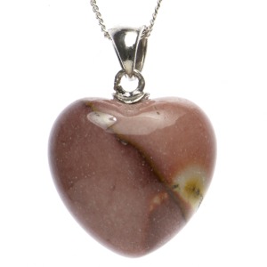 Mookaite Heart Pendant - Pink