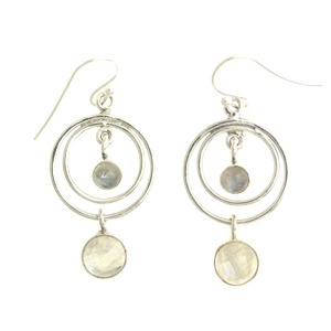 Moonstone Double Hoop Earrings