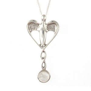 Moonstone Healing Angel Pendant