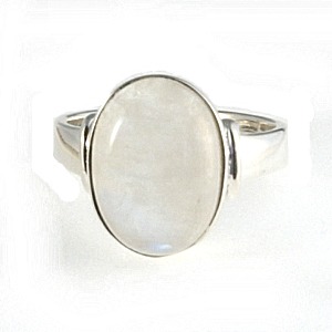 Moonstone Oval Cab Ring (Size O)