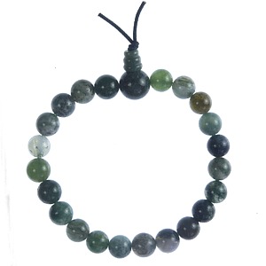 Moss Agate Power Bead Bracelet