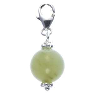 New Jade Sterling Silver Sphere Charm