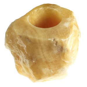 Orange Calcite Tea Light Holder