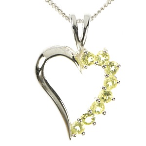 Peridot Faceted Heart Pendant