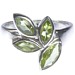 Peridot 4 Marquis Faceted Ring (Size N)