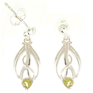 Peridot Silver Tendrils Earrings