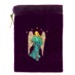 Purple Velvet Pouch with Turquoise Archangel (Lge)