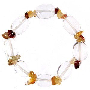 Quartz and Carnelian Nugget Bracelet
