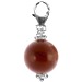 Red Jasper Sterling Silver Sphere Charm