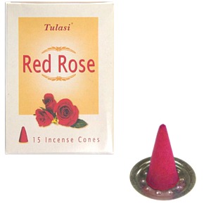 Tulasi Red Rose Incense Cones