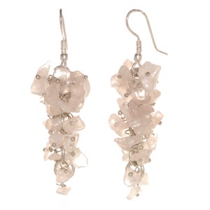 Rose Quartz Cluster Earrings