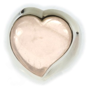 Rose Quartz Wide Band Heart Ring (Size P)