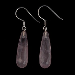 Rose Quartz Faceted Drop Earrings
