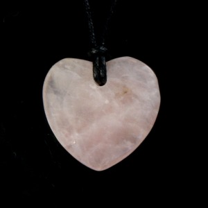 Rose Quartz Heart Thong Pendant
