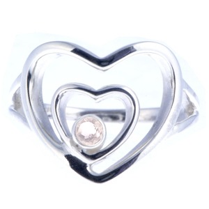 Rose Quartz Heart in a Heart Ring (Size M-N)