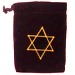 Burgundy Velvet Star of David Pouch (Large)