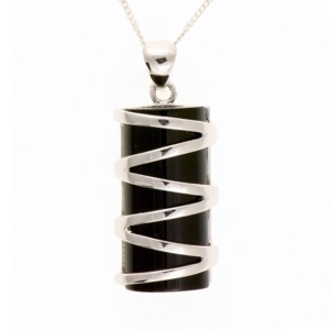 Black Onyx Silver Encased Pendant