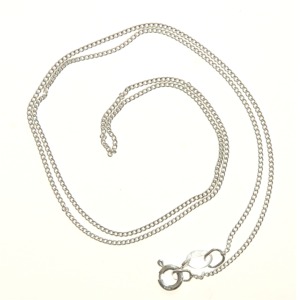 Sterling Silver 1mm Curb Chain (16 inch/40cm)