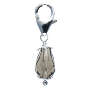 Smoky Quartz Sterling Silver Drop Charm