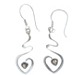 Smoky Quartz Faceted Swirly Heart Earrings