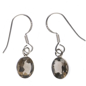 Smoky Quartz Faceted Drop Earrings