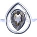 Smoky Quartz Faceted Teardrop Ring (Size P)
