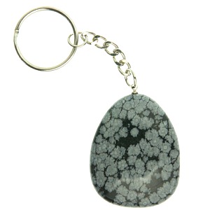 Snowflake Obsidian Freeform Keyring