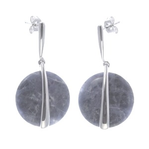Sodalite Circle Earrings