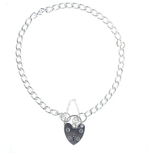 Sterling Silver Charm Bracelet with Lock