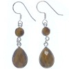 Tigers Eye Faceted Teardrop and Round Earrings (M)