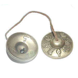 Tibetan Cymbals - Medium (Lucky Signs)