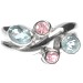 Blue Topaz and Pink Tourmaline Ring (Size M)