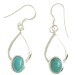 Turquoise Oval Cab Teardrop Earrings
