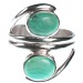Turquoise 2 Stone Triple Band Ring (Size O - P)