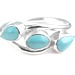 Turquoise Oval and Teardrop Ring (Size N)